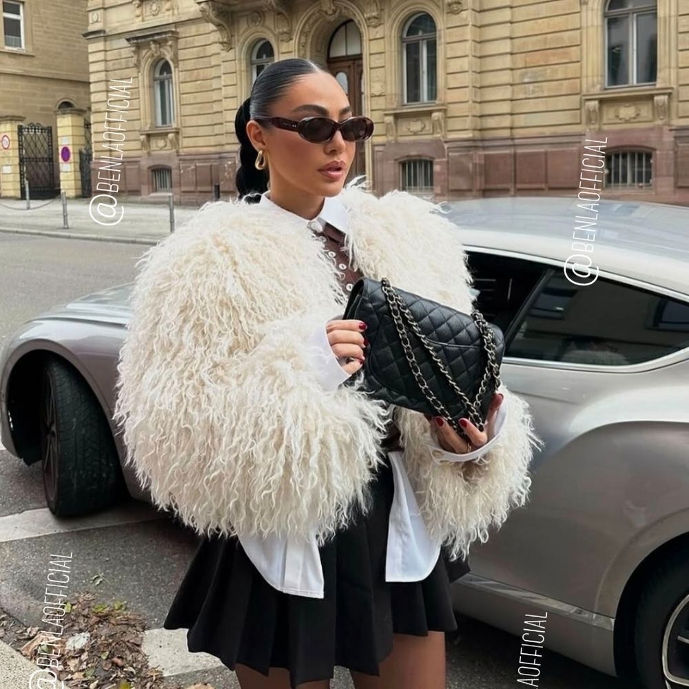 NWT ZARA FAUX fur jacket bloggers favorite